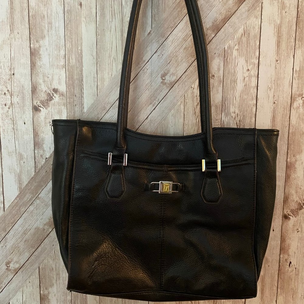 Tignanello Handbag, Black genuine leather.